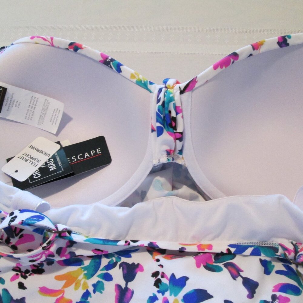 Island Escape Scorpio Tankini Floral-Print Twist-Front Top NWT Sz 12 - Picture 9 of 10